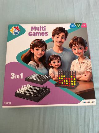 Juego 3 en 1: Ajedrez, Damas y Conecta 4