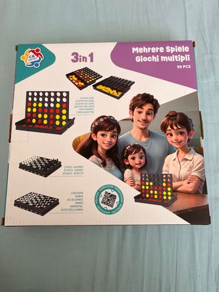 Juego 3 en 1: Ajedrez, Damas y Conecta 4