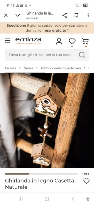 Ghirlanda casette legno