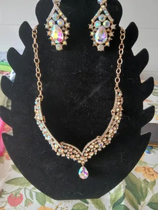 Set Collana Orecchini Vintage Stile Impero