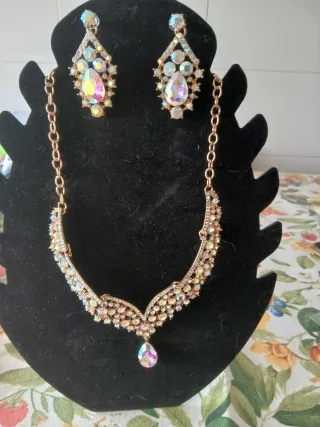 Set Collana Orecchini Vintage Stile Impero