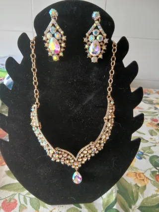 Set Collana Orecchini Vintage Stile Impero