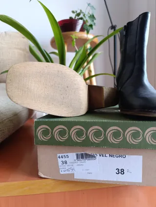 Bota/media caña de piel exterior e interior, mujer