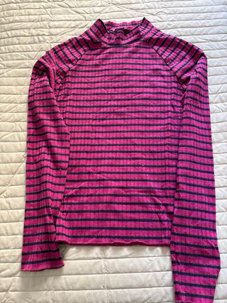 Jersey chica cuello cisne rayas