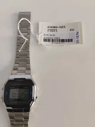 Reloj Casio A163WA-1QES Plata