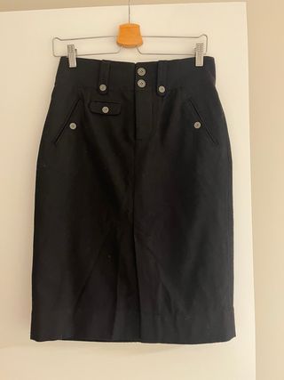 Falda Lana Forrada Negra