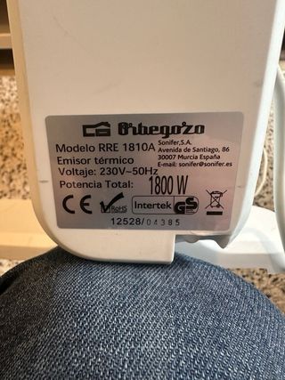 Radiador,calefactor Orbegozo