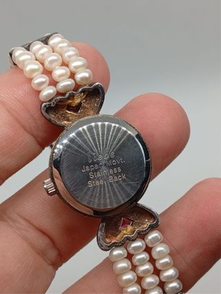 Reloj Plata 925 Pulsera Perlas Auténticas