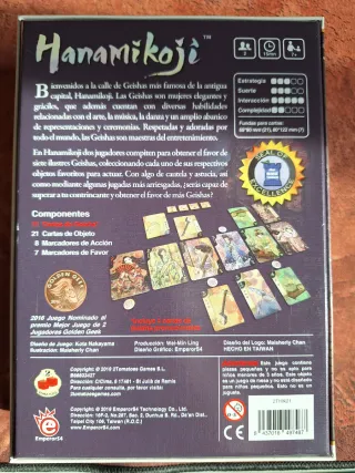 Hanamikoji Juego de Mesa