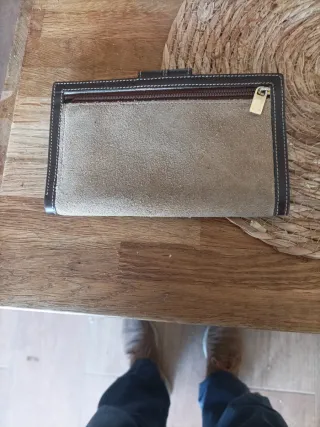 Portafogli Loewe dorato e marrone con lucchetto