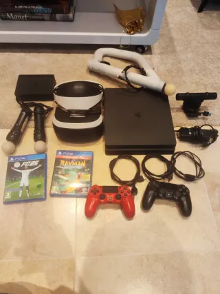 PS4 Negra + Gafas VR, 2 Mandos, Pistola y Juegos
