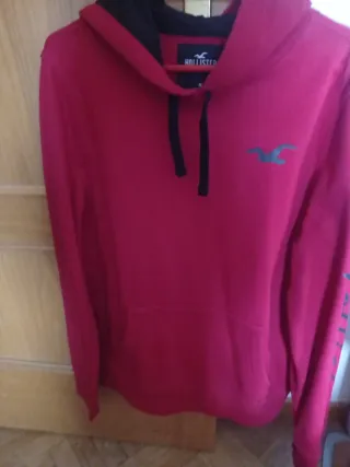 Sudadera Hollister con capucha Roja Talla M
