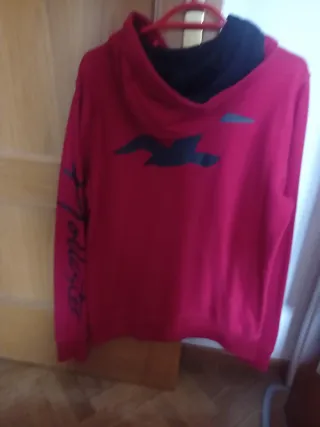Sudadera Hollister con capucha Roja Talla M