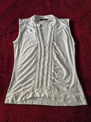 Camiseta Tintoretto blanca sin mangas