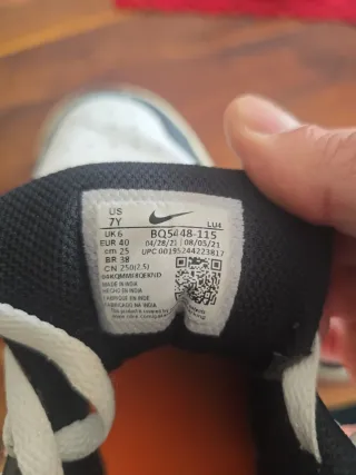 Zapatillas Nike Court Borough Negro Blanco naranja