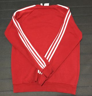 Sudadera Adidas Roja con Rayas Blancas