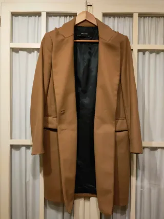 Abrigo 80% Lana Camel Botones Zara