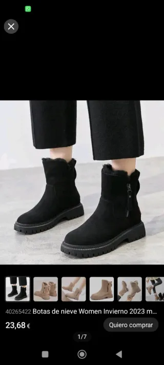 Botines negros con pelito sin estrenar