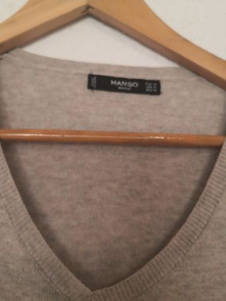 Jersey Mango cuello pico beige Talla M