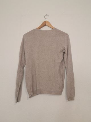 Jersey Mango cuello pico beige Talla M