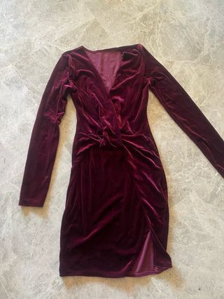 Vestido Terciopelo Granate Fiesta.