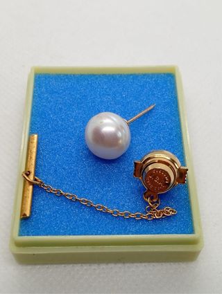 Alfiler de corbata oro 18K con perla