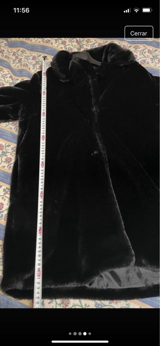 Abrigo de pelo negro talla única