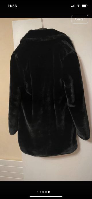 Abrigo de pelo negro talla única