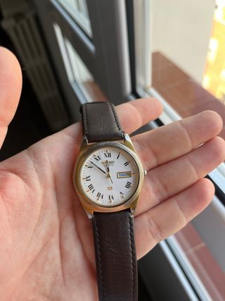Reloj Seiko Vintage Cuarzo Marrón/Dorado