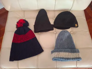 4 gorros lana mujer