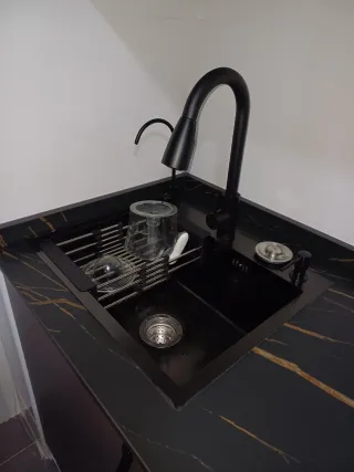 Fregadero de cocina negro/antracita