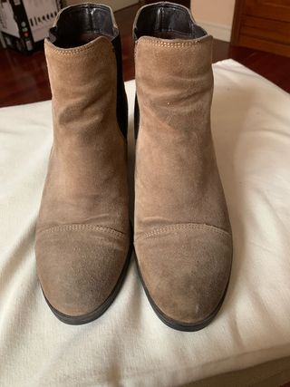 Botín piel marrón tacón ancho cómodo