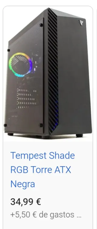Caja PC Tempest Shade RGB Torre ATX Negra