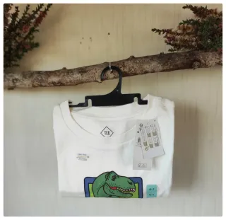 Camiseta niño TEX blanca dinosaurio gamer