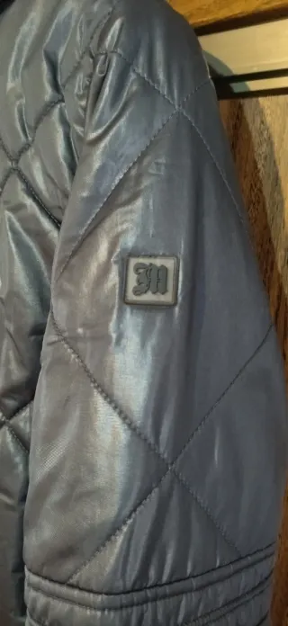 Cazadora acolchada mujer gris/negro