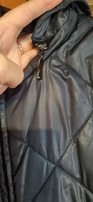 Cazadora acolchada mujer gris/negro