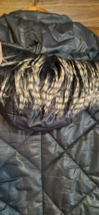 Cazadora acolchada mujer gris/negro