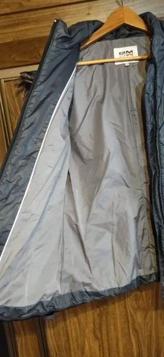 Cazadora acolchada mujer gris/negro