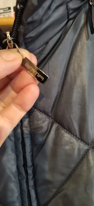 Cazadora acolchada mujer gris/negro