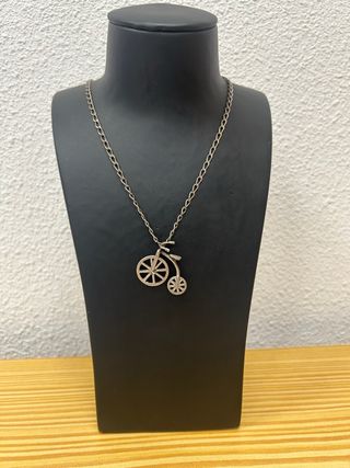 Collar Plata Ley Bicicleta Antigua