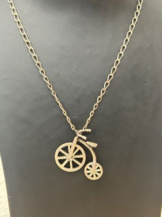 Collar Plata Ley Bicicleta Antigua
