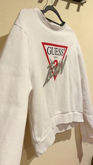 Sudadera Guess ICON Blanca con Brillo