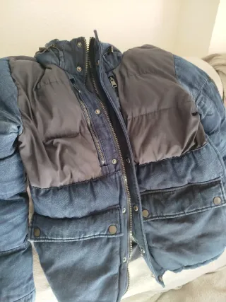 Cazadora Parca Hombre Azul y Negra