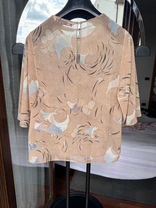 Blusa Zara Beige Multicolor