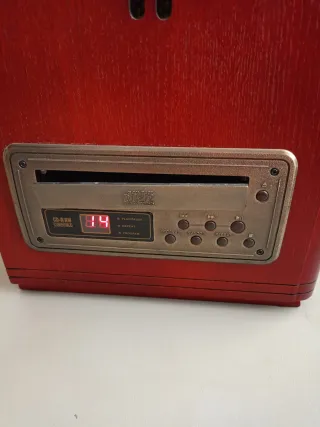 Radio CD Estilo Antiguo Marrón y Dorado