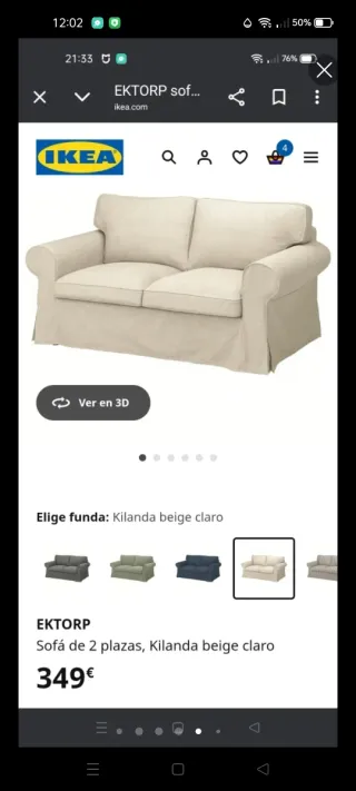 Sofá ikea beige tela
