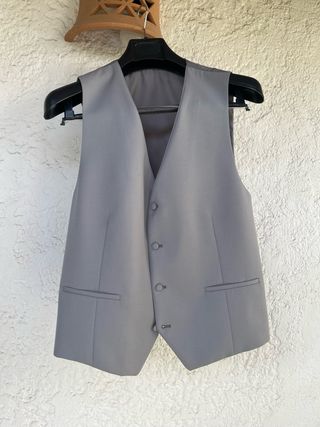 Traje de boda clásico negro satinado