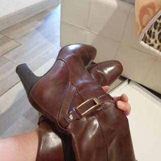 Stivali donna marroni con fibbia