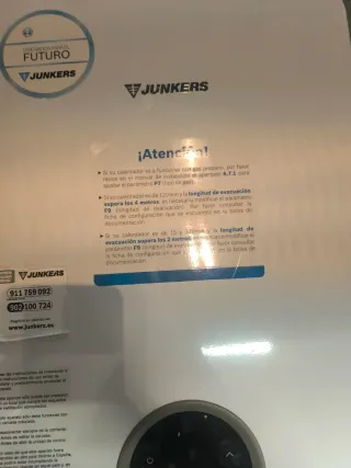 Calentador de agua Junkers Blanco