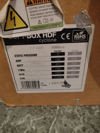 Extractor Cyclone HDF 1500m3/h